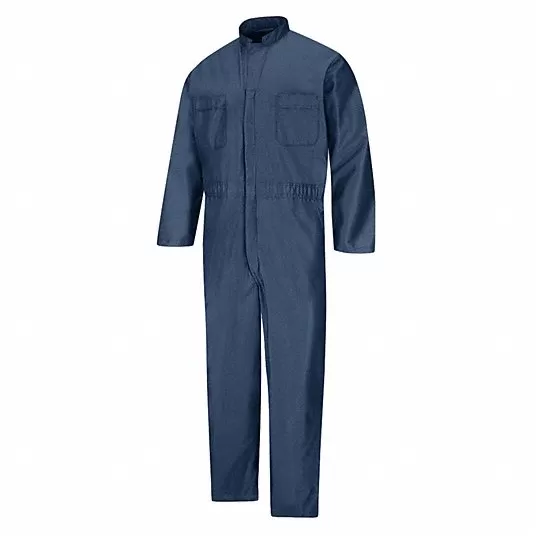 Static Controlled Coverall, L ( 42 1/2 inch x 53 inch ), Navy, Regular, Polyester, Zipper