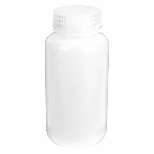 Wide Mouth Round Bottle, Reagent, Plastic, 250 mL, Clear, 12 PK
