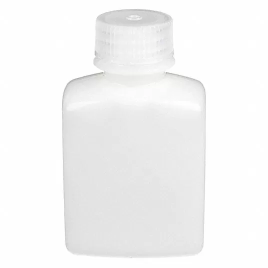 Wide Mouth Rectangular Bottle, Reagent, Plastic, 1000mL, Clear, 6 PK
