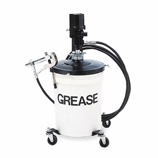 Portable Grease Pump with Gun, Fits Container Size 35 lb/5 gal Pail, 3 in Air Motor Size