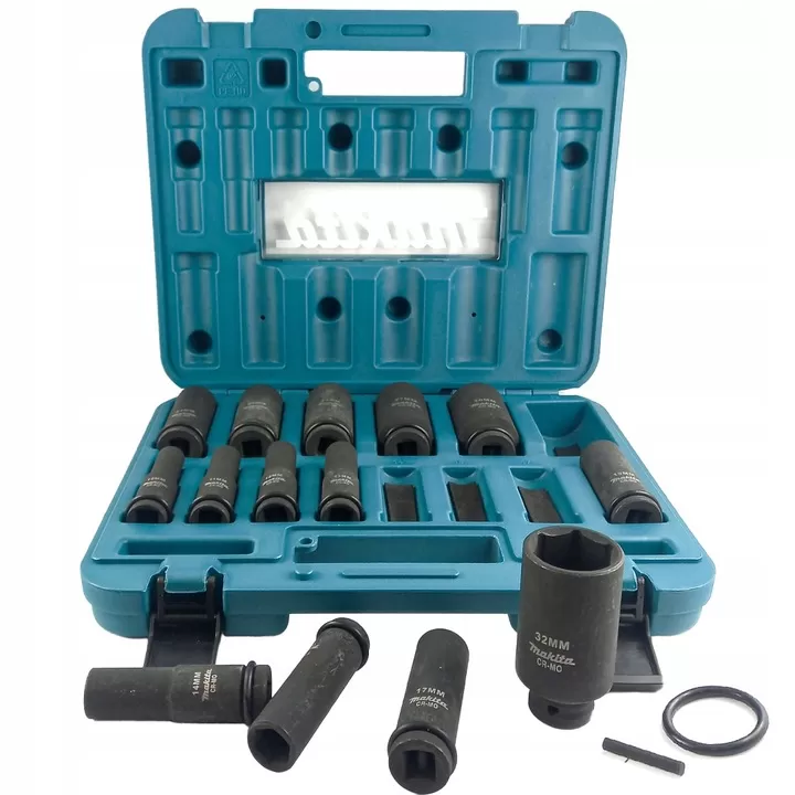 Makita B 52308 14 Piece Metric Deep Impact Socket Set 1 2 inch Square Drive