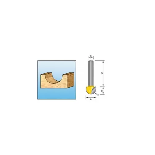 Accessories, Router Bits - Core Box Bit, 8mm