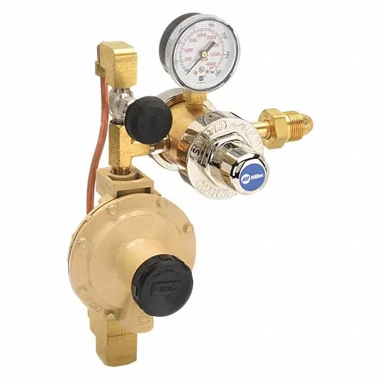 Nitrogen, Gas Regulator, CGA-580, Three Stage, Brass, 0.40 to 0.60 psi38N743