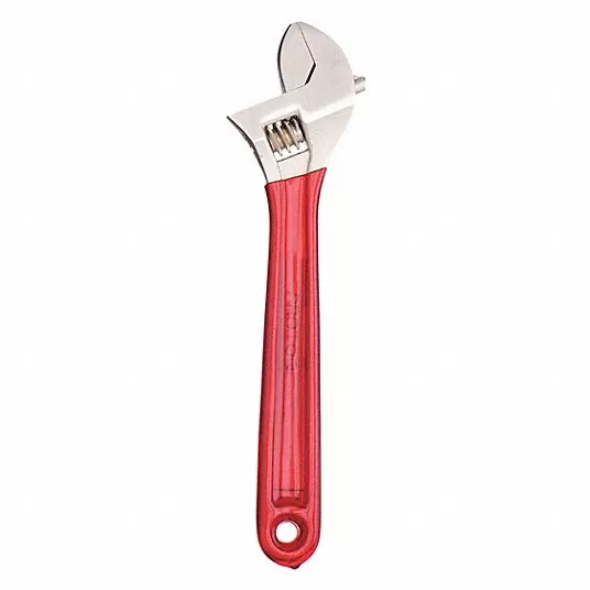 Adjustable Wrench, Alloy Steel, Satin, 4 inch, Jaw Capacity 1/2 inch, Cushion Grip