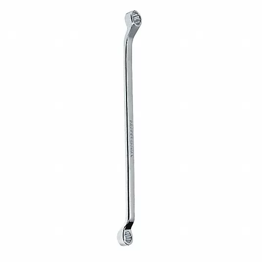 Box End Wrench, Chrome, 27 mm_30 mm Head Size, 16 inch Overall Length, Offset Head