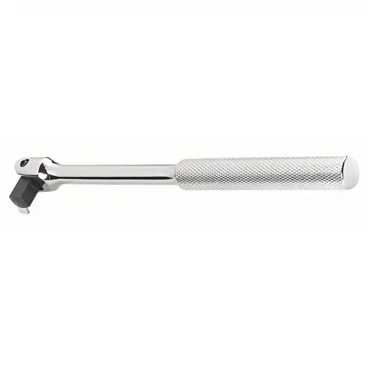 Breaker Bar, 3/8 inch Drive Size, 8 1/2 inch Overall Length, Knurled Grip, Alloy Steel, Chrome