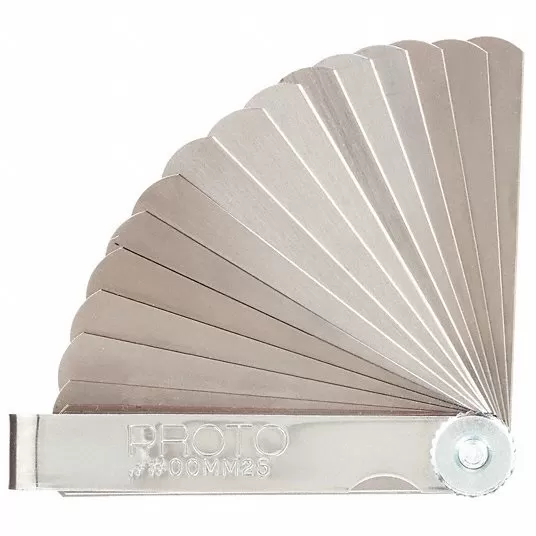 Feeler Gauge Set, Thickness Range 0.04 mm to 1.00 mm, Number of Feeler Blades 25