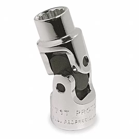 Flex Socket, 1/4 in Drive Size, 9/32 in Socket Size, 12-Point, Alloy Steel, Chrome Finish