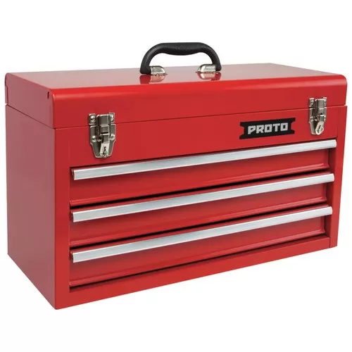 General Purpose Box with 3 Drawers, Height 11/34 inch, depth 8-3/4 inch, Red