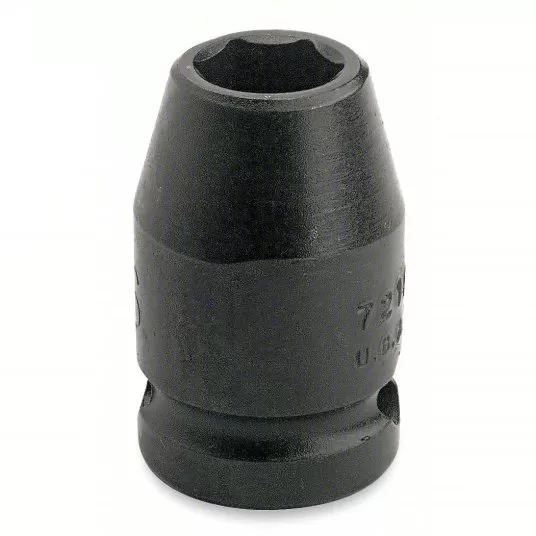 Impact Socket, 1/2 inch Drive Size, 30 mm Socket Size, 6-Point, Standard Depth, Black Oxide