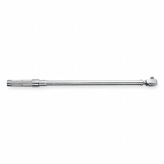 Micrometer Torque Wrench, Foot-Pound, Newton-Meter, Drive Size 3/8 inch, Head Type Fixed