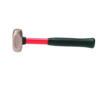 مطرقة ثقيلة غير مسببة للشرارة, وزن الرأس 1 1/2 رطل, عرض الرأس 1 1/2 بوصة, الطول الكلي 12 بوصة