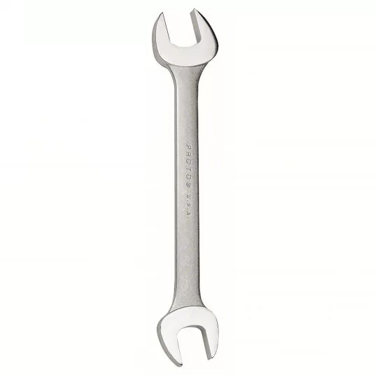 Open End Wrench, Alloy Steel, Satin, 13/16 inch_7/8 inch Head Size, 10 1/8 inch Overall Length, Standard, SAE