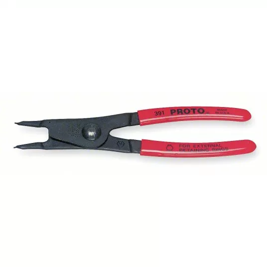 Retaining Ring Plier, Internal, For 1 13/16 inch to 3 inch Bore Dia, 0.09 inch Tip Dia, 9 inch Overall Length
