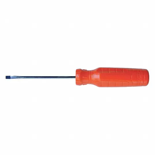 Screwdriver, Slotted, 3/16x4 inch, Square, Steel
