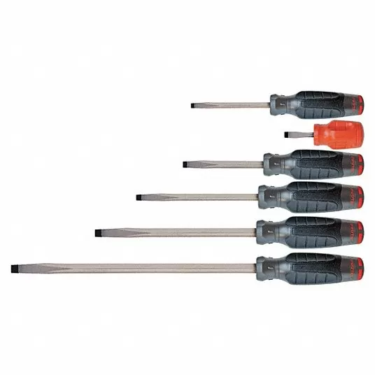 General Purpose Screwdriver Set, Slotted, Ergonomic, Number of Pieces 6 13G273