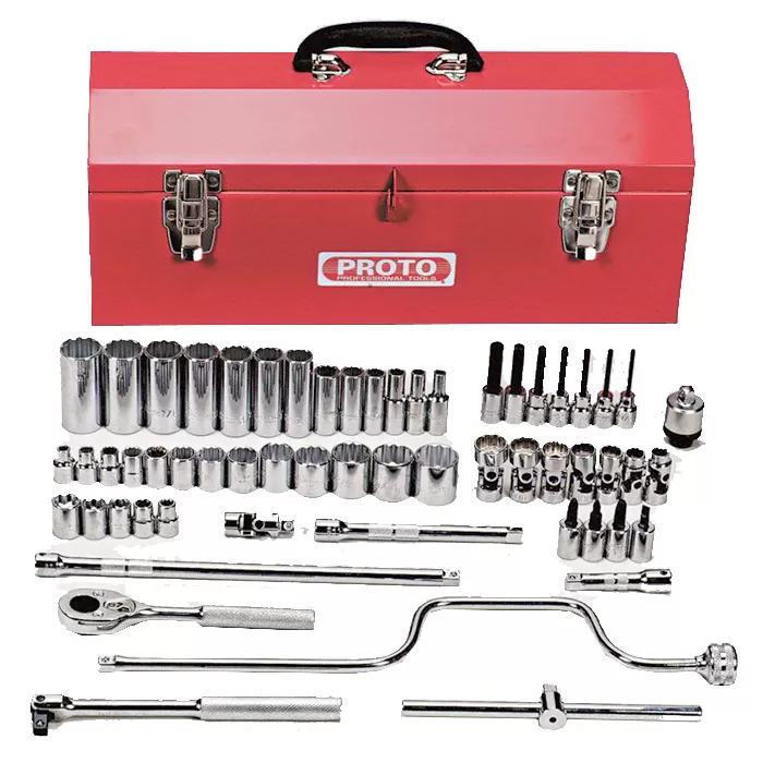 Socket Wrench Set ,Socket Size Range / 1/4 inch to 1 inch, Drive Size 3/8 inch, Number of Pieces 58