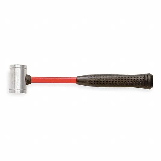 Soft Face Hammer, 8 oz Head Weight, 1 inch Tip Diameter, 12 in Overall Length, Replaceable Tips, Fiberglass Handle