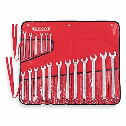 Combination Wrench Set, Alloy Steel, 18 PC