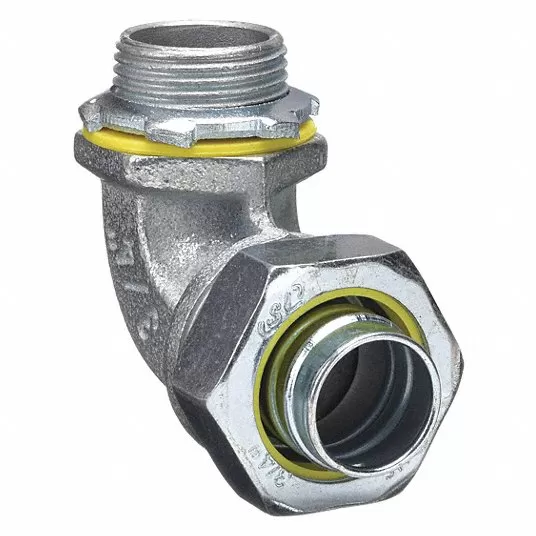 Liquid-Tight Conduit Fitting, Steel/Iron, 2 in Trade Size, Non-Insulated, 90° Elbow