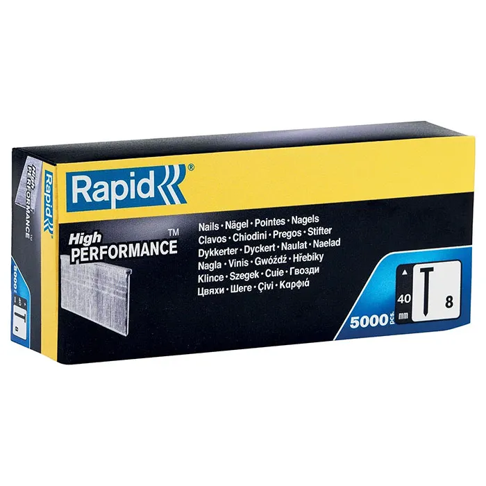 Straight Brad Gun Nails, Leg Length 40 mm, No.8, 5000 Pieces, Galvanized