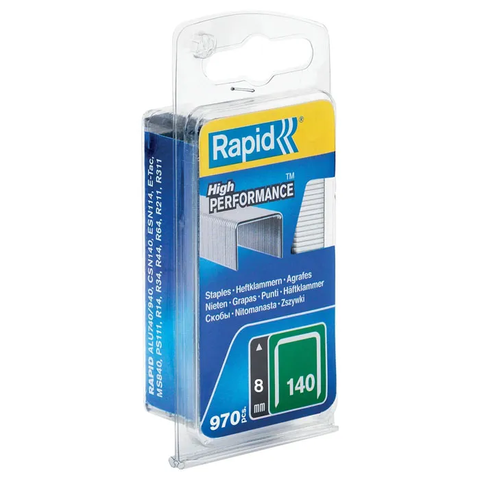 Staple Gun Staples (flatwire), Leg Length 8 mm, No.140, 970 Pieces, Galvanized