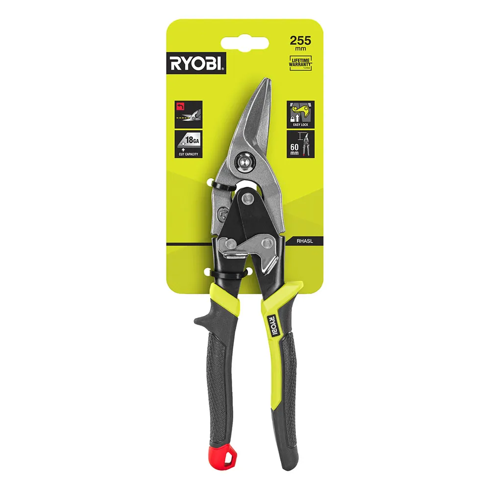 Heavy Duty Left-Cut Aviation Snip, Red Handles, 18 Gauge
