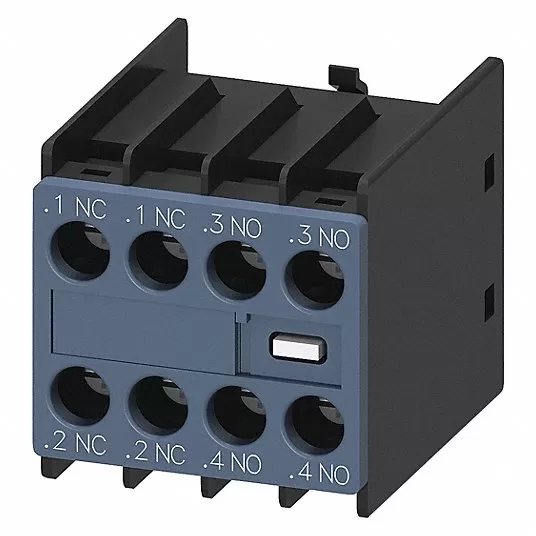 Auxiliary Contact: Front, 10 A, 2 NO Aux. Contacts, 2 NC Aux. Contacts, 24 V AC/48 V AC