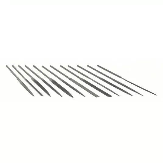 Needle File Set 12 Pieces, Barrette/Crossing/Equaling/Half Round/Knife/Rectangular/Round/Square/Triangular
