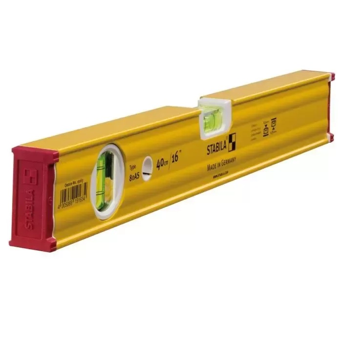 Spirit Level 40cm, 2 Vials, Type 80 AS, Made In Germany