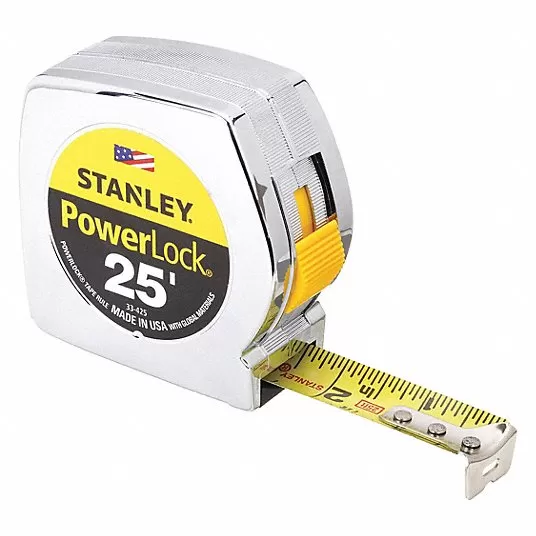 25 ft Steel SAE Tape Measure, Chrome