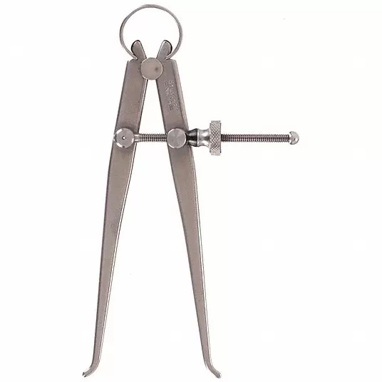 Inside Spring Caliper, Maximum Measurement 100 mm, 4 in, Joint Type Spring, Nut Type Solid