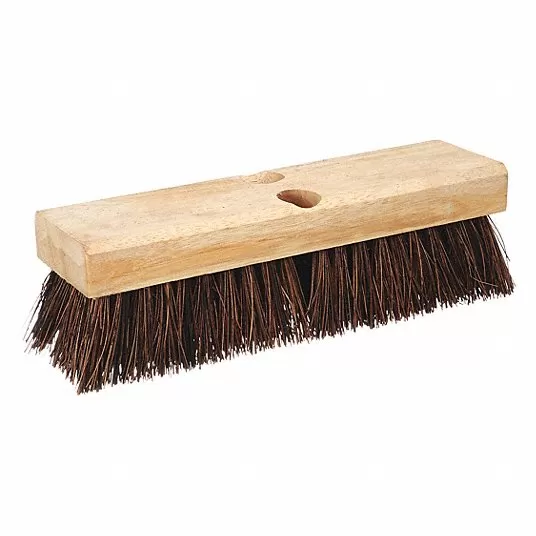 Scrub Brush, Palmyra Bristles, 10 in Brush Lg, 1 3/4 in Brush Wd, Brown