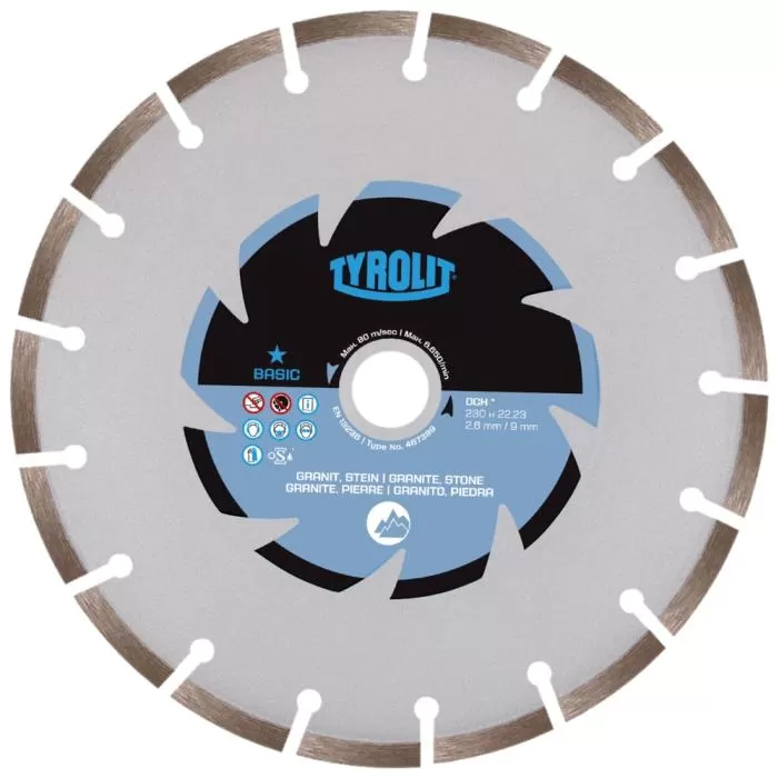 Granite Diamond Blade 9" 1/2 Seg Type 230X2,6X22,23