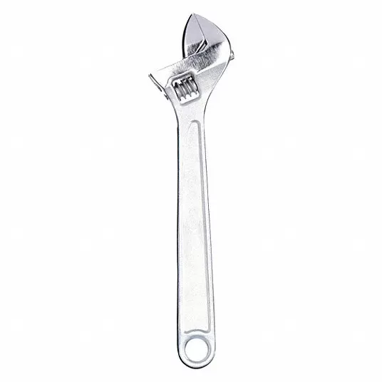 Adjustable Wrench, Alloy Steel, Chrome, 24 in, Jaw Capacity 2 7/16 in