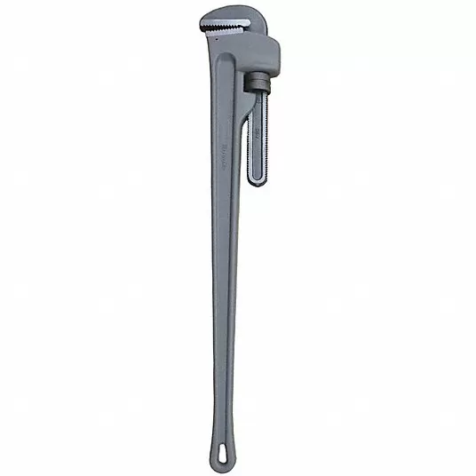Pipe Wrench, Aluminum, 6 inch Jaw Capacity, Serrated, 48 inch Overall Length