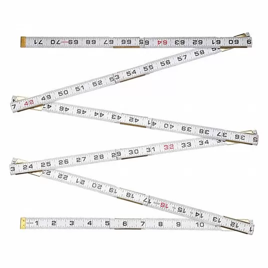 Two Way Reading Folding Rule: Std, Feet, Inches, and 1/16 inch On Both Sides and Edges