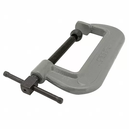 Extra Heavy Duty Forged Steel C-Clamp, 6 in Max. Opening, 2 1/2 in Throat Depth, Gray
